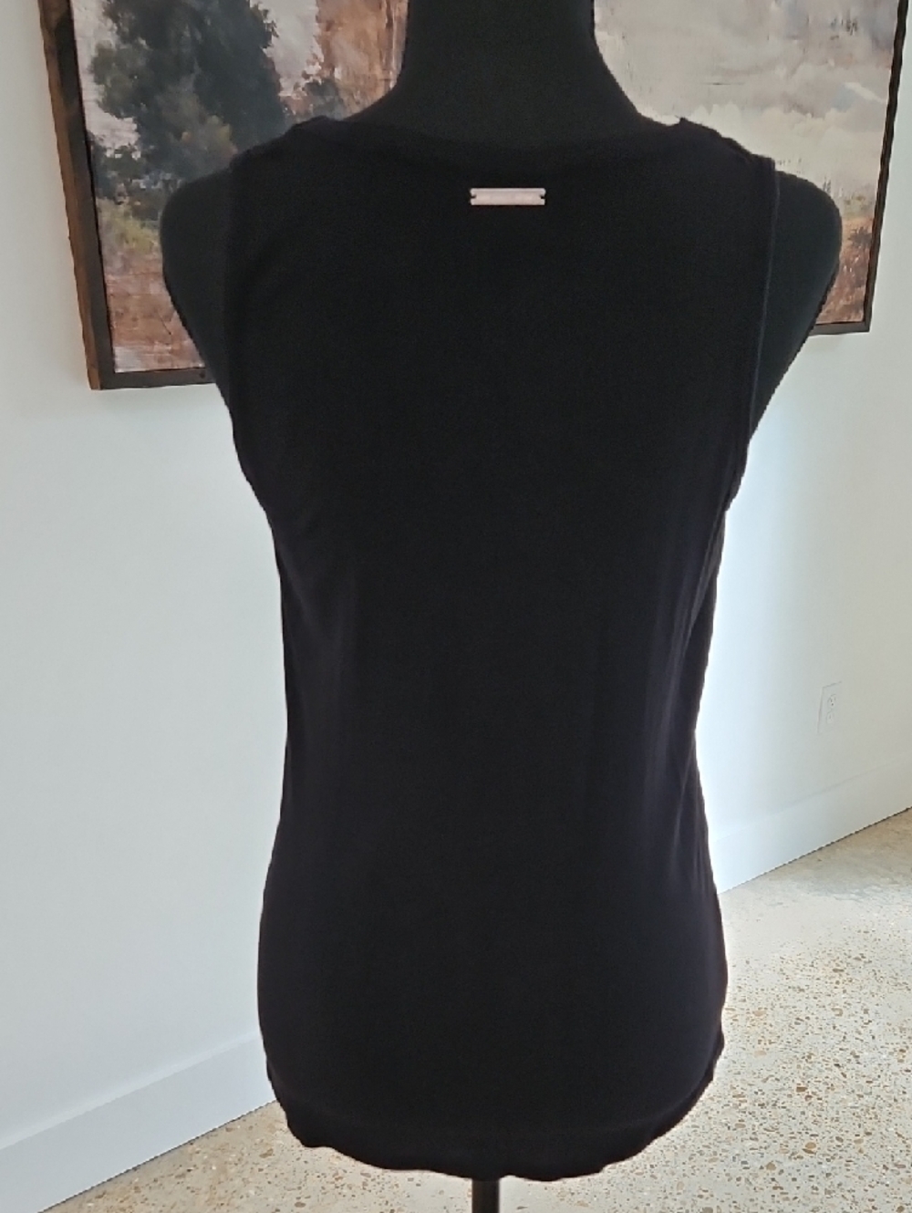 Michael Kors Fringe-Detail Black Sleeveless Top. Size S - Picture 4 of 4